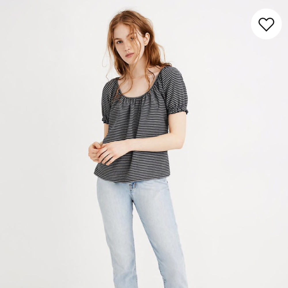 Texture & Thread Peasant Top in Stripe